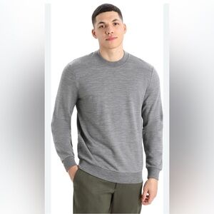Mens Icebreaker Merino Wool Blend Crewneck Sweater Size Large Midlayer